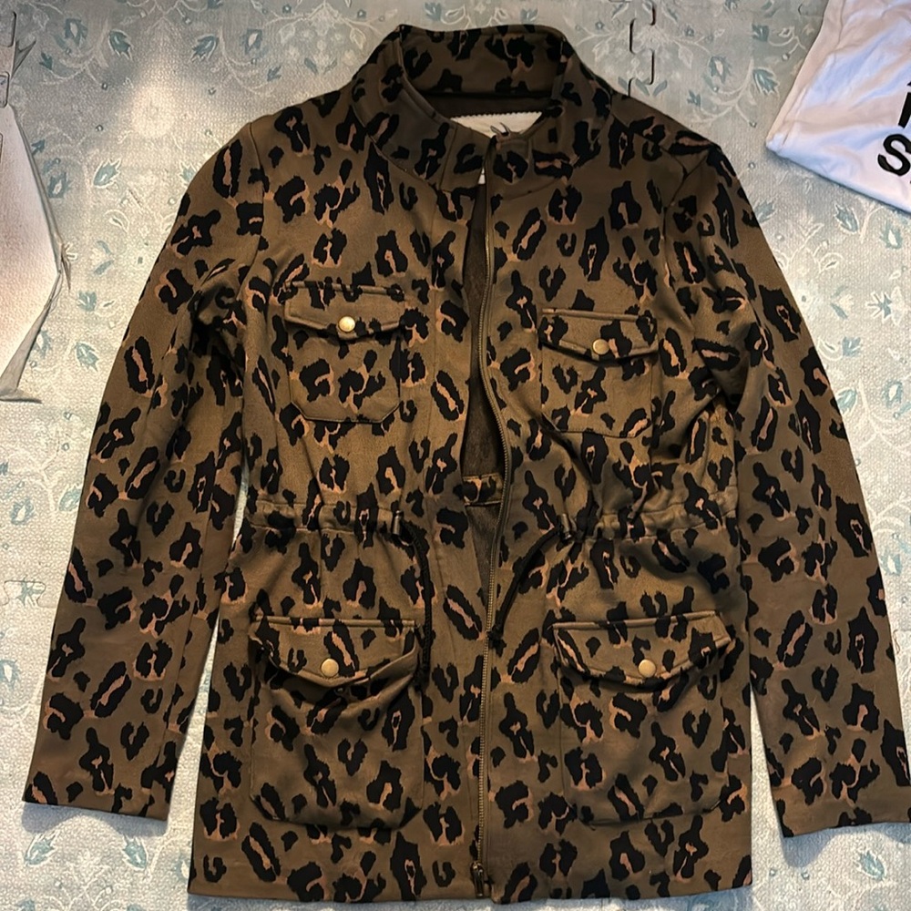 Leopard Print Utility Jacket - image 1